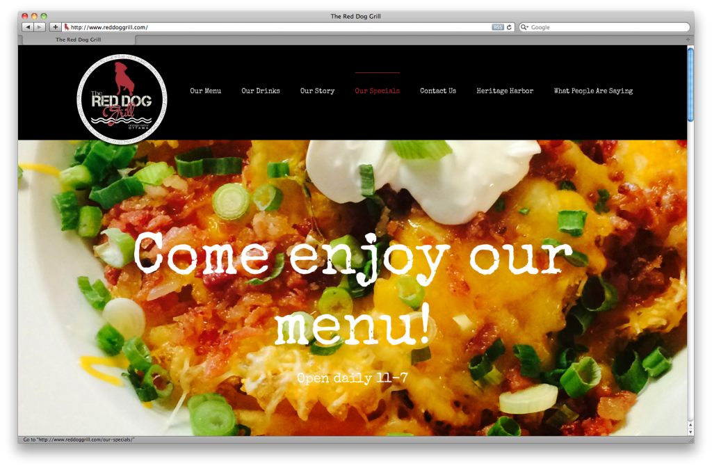 The Red Dog Grill Website